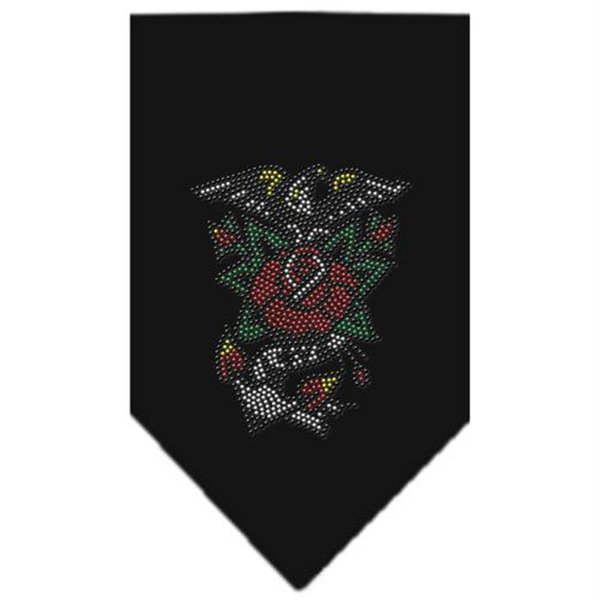 Unconditional Love Eagle Rose Rhinestone Bandana Black Large UN801159